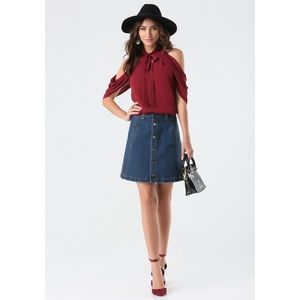 DRAPED COLD SHOULDER TOP